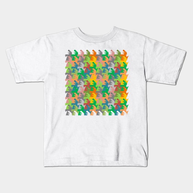 Dinosaur Tessellation Kids T-Shirt by inotyler